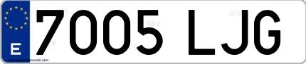 Ejemplo de matrícula española 7005 LJG
