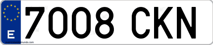 Ejemplo de matrícula de coche ordinaria 7008 CKN