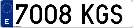 Ejemplo de matrícula de coche ordinaria 7008 KGS
