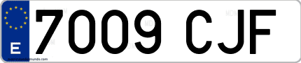 Ejemplo de matrícula de coche ordinaria 7009 CJF