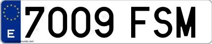 Ejemplo de matrícula española 7009 FSM