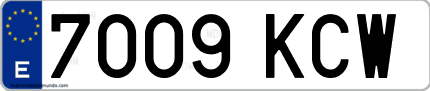Ejemplo de matrícula de coche ordinaria 7009 KCW