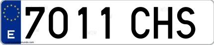 Ejemplo de matrícula de coche ordinaria 7011 CHS