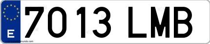 Ejemplo de matrícula española 7013 LMB