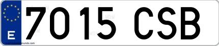 Ejemplo de matrícula española 7015 CSB