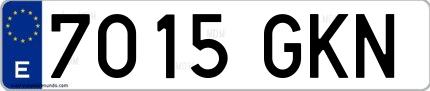 Ejemplo de matrícula española 7015 GKN