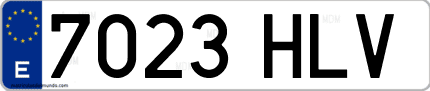 Ejemplo de matrícula de coche ordinaria 7023 HLV