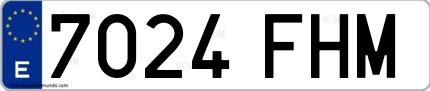 Ejemplo de matrícula española 7024 FHM