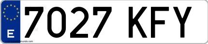 Ejemplo de matrícula española 7027 KFY