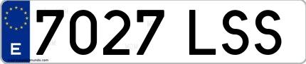 Ejemplo de matrícula española 7027 LSS