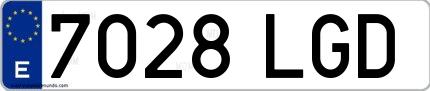 Ejemplo de matrícula española 7028 LGD