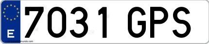 Ejemplo de matrícula española 7031 GPS