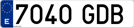 Ejemplo de matrícula de coche ordinaria 7040 GDB