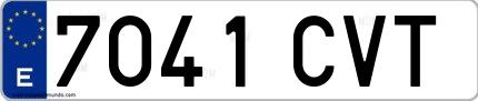 Ejemplo de matrícula española 7041 CVT