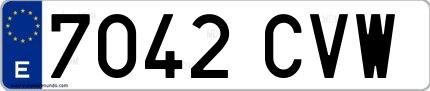 Ejemplo de matrícula española 7042 CVW