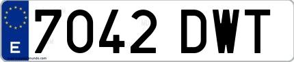 Ejemplo de matrícula española 7042 DWT