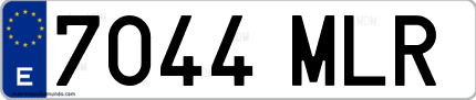 Ejemplo de matrícula de coche ordinaria 7044 MLR