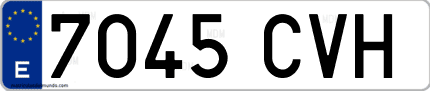Ejemplo de matrícula de coche ordinaria 7045 CVH