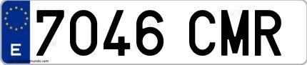 Ejemplo de matrícula española 7046 CMR