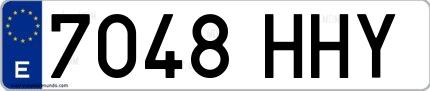 Ejemplo de matrícula española 7048 HHY