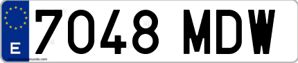 Ejemplo de matrícula de coche ordinaria 7048 MDW