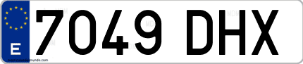 Ejemplo de matrícula de coche ordinaria 7049 DHX