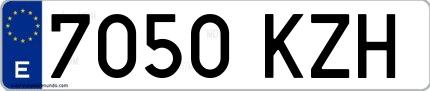 Ejemplo de matrícula española 7050 KZH