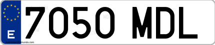Ejemplo de matrícula de coche ordinaria 7050 MDL