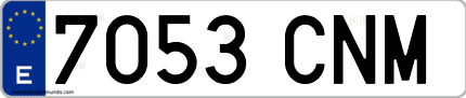Ejemplo de matrícula de coche ordinaria 7053 CNM