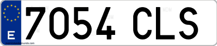 Ejemplo de matrícula de coche ordinaria 7054 CLS