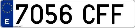 Ejemplo de matrícula española 7056 CFF