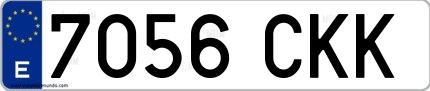 Ejemplo de matrícula española 7056 CKK