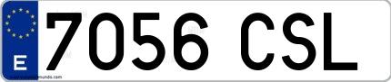 Ejemplo de matrícula española 7056 CSL