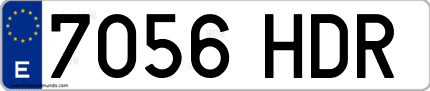 Ejemplo de matrícula de coche ordinaria 7056 HDR