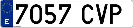 Ejemplo de matrícula española 7057 CVP