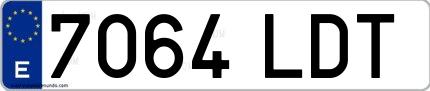 Ejemplo de matrícula española 7064 LDT
