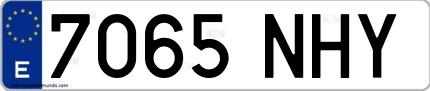 Ejemplo de matrícula española 7065 NHY