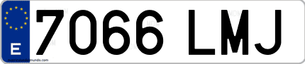 Ejemplo de matrícula de coche ordinaria 7066 LMJ