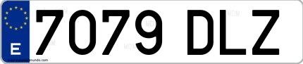 Ejemplo de matrícula española 7079 DLZ