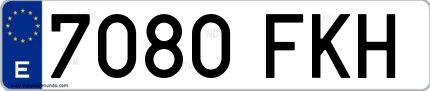 Ejemplo de matrícula española 7080 FKH