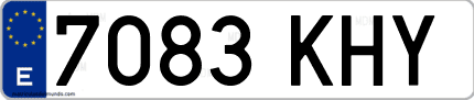 Ejemplo de matrícula de coche ordinaria 7083 KHY