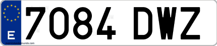 Ejemplo de matrícula de coche ordinaria 7084 DWZ
