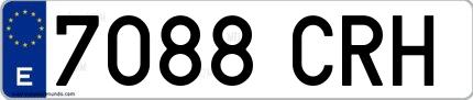 Ejemplo de matrícula española 7088 CRH