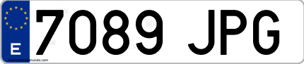 Ejemplo de matrícula de coche ordinaria 7089 JPG