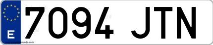 Ejemplo de matrícula española 7094 JTN