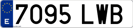 Ejemplo de matrícula de coche ordinaria 7095 LWB