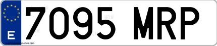 Ejemplo de matrícula española 7095 MRP