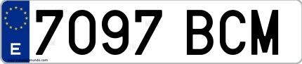 Ejemplo de matrícula española 7097 BCM
