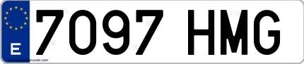Ejemplo de matrícula española 7097 HMG
