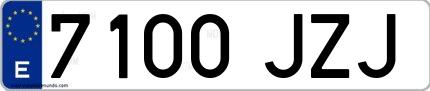 Ejemplo de matrícula española 7100 JZJ